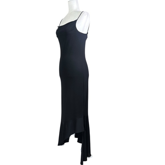 Y2K Whimsygoth Midi Dress Sm Spaghetti Straps Slinky Asymmetrical Witchy - Picture 5 of 10